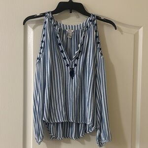 Forever 21 Blue and White Striped Blouse
